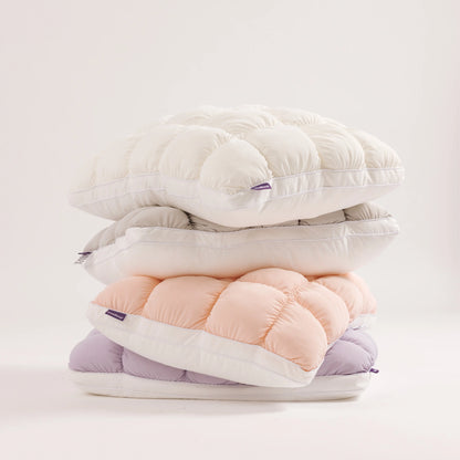 Mellow Sleep | Mellow Puff Pillow – Soft Quilted Puff Grid Design Pillow, Fluffy Plush Bed Pillow with Cloud like Comfort, Breathable Support Pillow for Side, Back & Stomach Sleepers, Cozy Bed Pillow for Better Sleep
