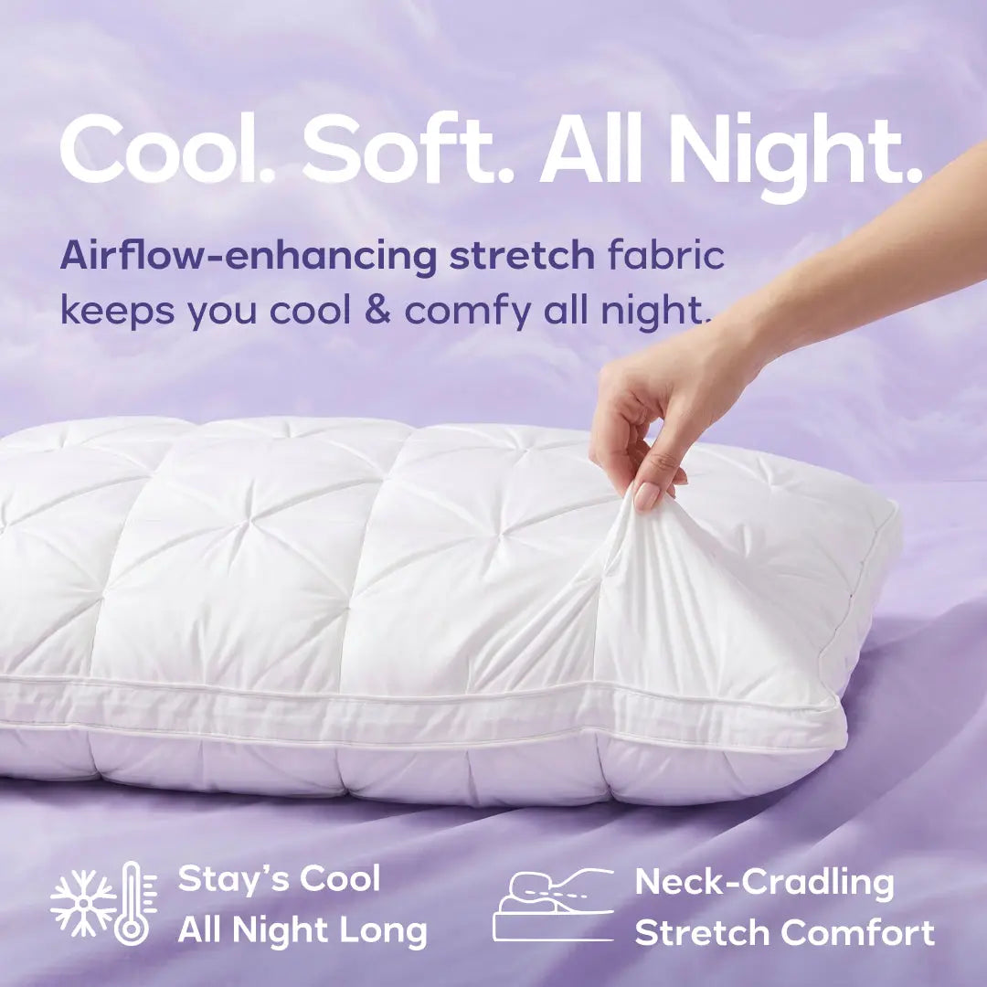 Mellow Sleep Ploof Pillow Set (4-Pack) – Luxurious Dual-Layer Extra-Fluffy Pillows with Breathable Support, Designed for Optimal Comfort for Side, Back, and Stomach Sleepers, Machine Washable