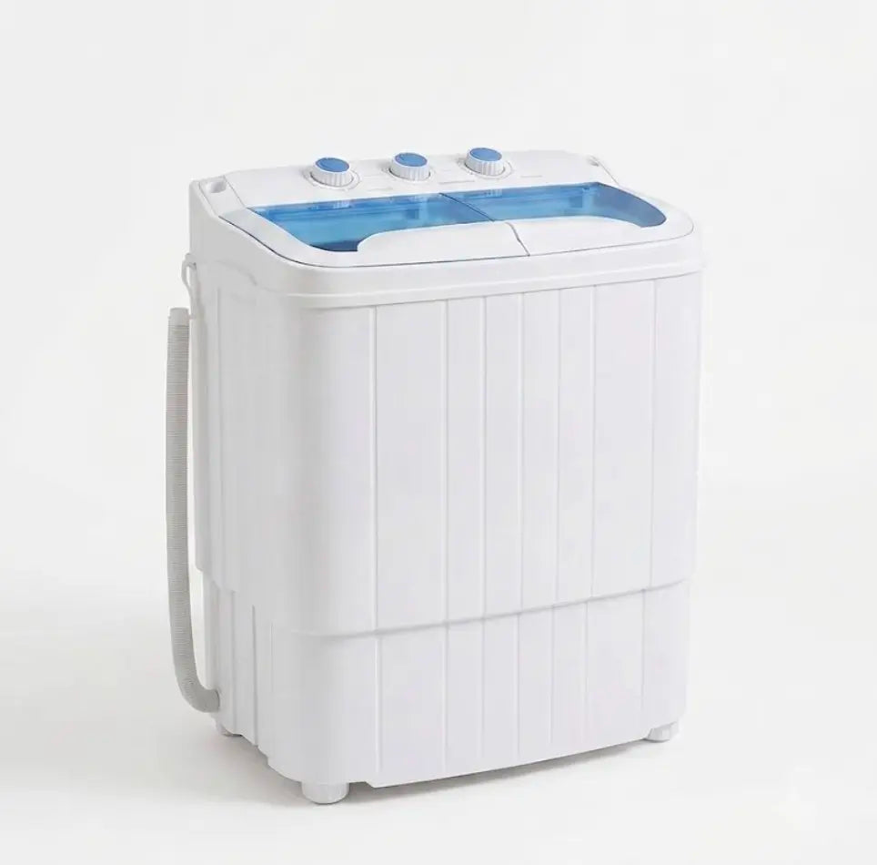 INTERGREAT Portable Washing Machine with Longer Hose, 16Lbs Twin Tub Laundry Washer Machine with 9.6Lbs Washer and 5.4Lbs Spinner Dryer, Semi-Automatic Washer Combo for Dorms, Apartments, Blue#Summervibes