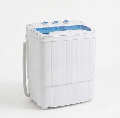 INTERGREAT Portable Washing Machine with Longer Hose, 16Lbs Twin Tub Laundry Washer Machine with 9.6Lbs Washer and 5.4Lbs Spinner Dryer, Semi-Automatic Washer Combo for Dorms, Apartments, Blue#Summervibes