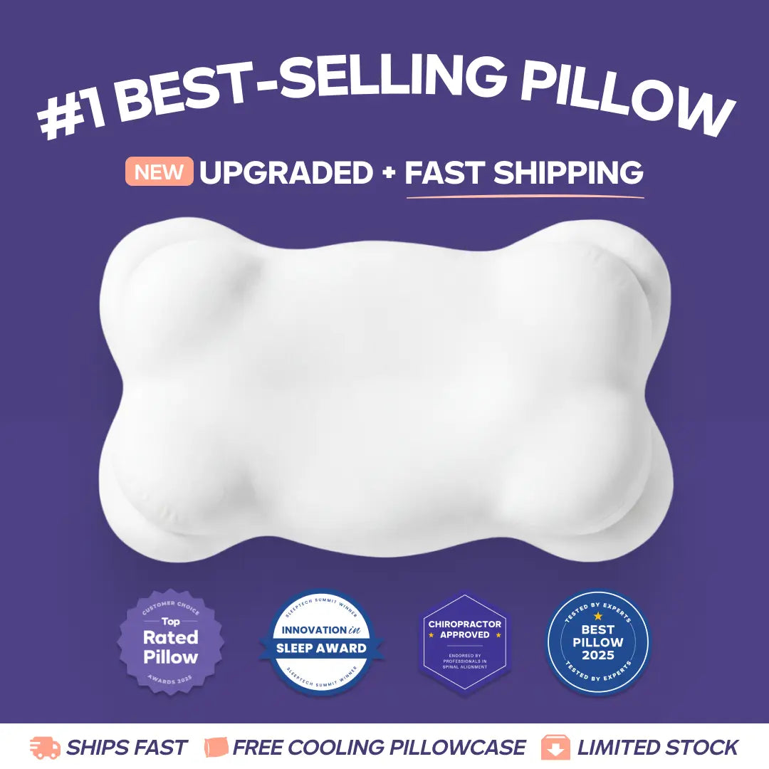 Mellow Sleep Cloudalign Pillow with Complimentary Cooling Pillowcase - Ergonomic Cervical Memory Foam Design with Dual-Height for Optimal Comfort in Side, Back, and Stomach Sleepers