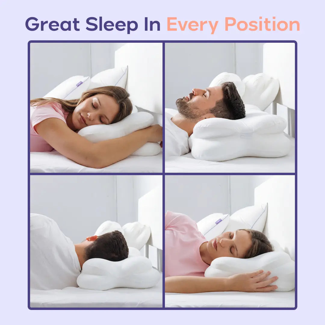 Mellow Sleep Cloudalign Pillow with Complimentary Cooling Pillowcase - Ergonomic Cervical Memory Foam Design with Dual-Height for Optimal Comfort in Side, Back, and Stomach Sleepers