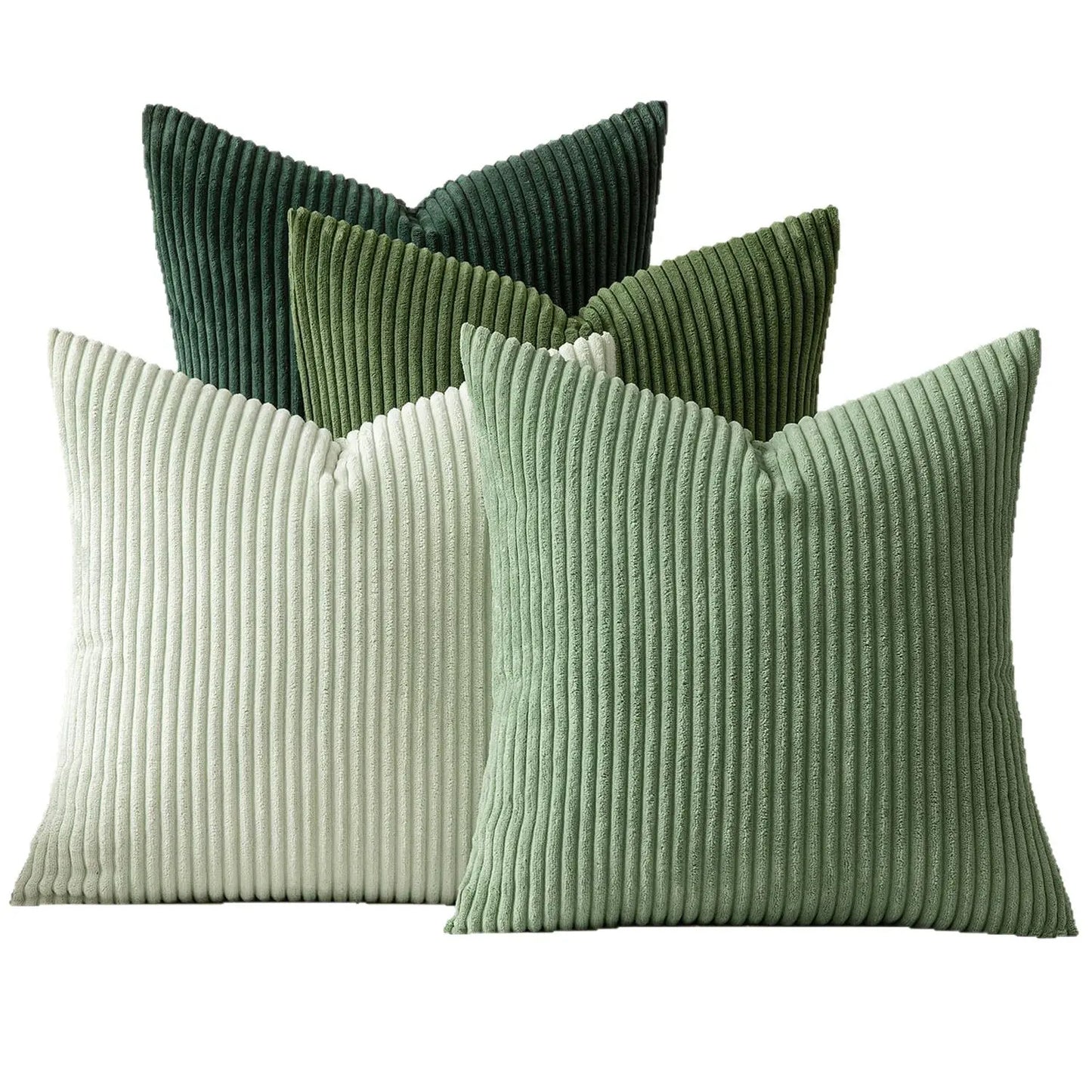 2-Pack Corduroy Throw Pillow Covers (18X18 Inches) - Soft Ribbed Texture Decorative Cushion Covers with Hidden Zipper, White & Brown Coffee Options for Couch, Sofa, Bed Decor, 18*18 Inches