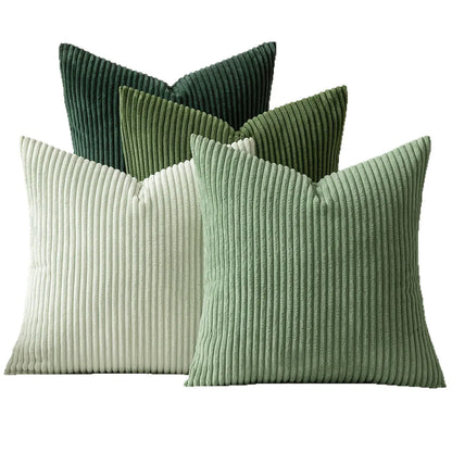 2-Pack Corduroy Throw Pillow Covers (18X18 Inches) - Soft Ribbed Texture Decorative Cushion Covers with Hidden Zipper, White & Brown Coffee Options for Couch, Sofa, Bed Decor, 18*18 Inches
